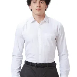 Park Avenue White Cotton Slim Fit Shirt-image-12