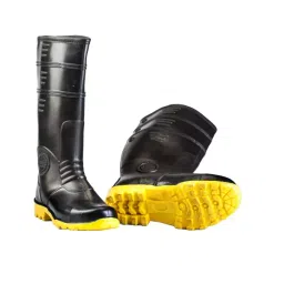 Duckback Wellington Safety Gum Boot Rubber Toe PVC Material Black with 38 cm (15 inch) Height Size UK10-7