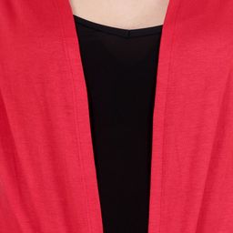 SCORPIUS Red Solid Open Front Shrug image 4