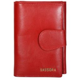SASSORA Red Solid Rfid Bi-Fold Wallet for Women-10