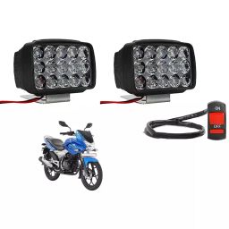 Cartronics 15  LED Fog Light With On/Off Switch  for Bajaj Discover 150 F  (Set of 2 Pcs)-34