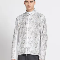 adidas White Slim Fit Printed Marathon Jacket-image-37