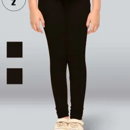 Lyra Kids Black Skinny Fit Leggings (Pack of 2)-image-91