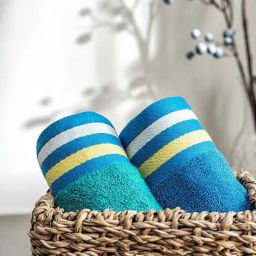 DDECOR Live beautiful Aqua & Blue Cotton 500 GSM Hand Towels - Set of 2-15