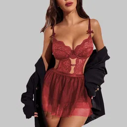 Krelin Shoulder Straps Net Baby Doll-image-82