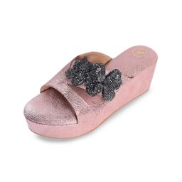 Sana K Luxurious Footwear Women Embellished Party Wedge Sandals-image-15