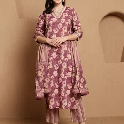 Sangria Printed Kurta Set With Dupatta image 1