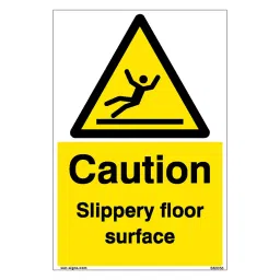 SUNSIGNS  Caution Slippery Floor Surface Signages Size 900x457 mm HP Print + Vinyl + ACP Sheet, SN0053-image-35