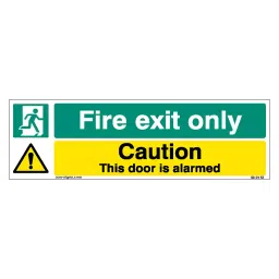 SUNSIGNS Fire Exit Only, This Door Is Alarmed Signages Size 300x100 mm HP Print + Vinyl + ACP Sheet, SN0158-image-58