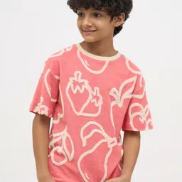 Jack & Jones Junior Boys Abstract Printed Round Neck Pure Cotton Relaxed Fit T-shirt-picture-8