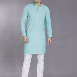 DIVISIVE Men Embroidered Regular Sequinned Kurta with Pyjamas-picture-58