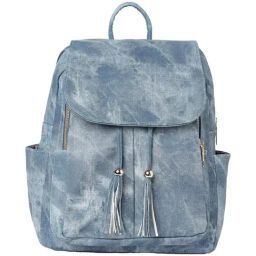 HauteSauce Blue Textured Large Backpack-18