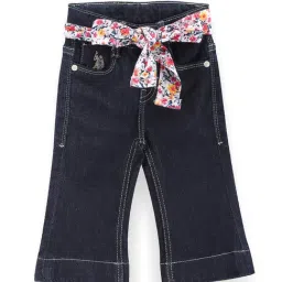 U.S. Polo Assn. Girls Dark Blue Solid Bootcut Jeans-picture-9