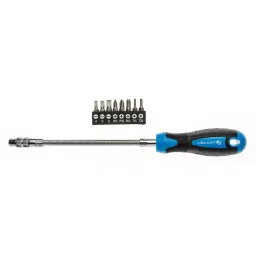 Hogert Technik 175 mm Flexible Shaft Screwdriver And Interchangeable Bits, HT1S090-28