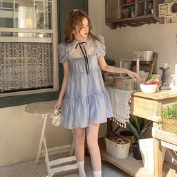 LULU & SKY Women Lace Detail Tiered A-Line Mini Dress-picture-1