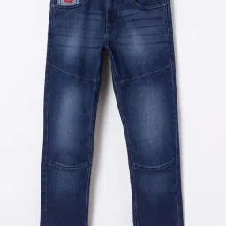 Fame Forever by Lifestyle Kids Blue Cotton Washed Jeans-picture-4