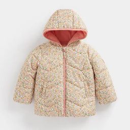 Mothercare Kids White Floral Print Full Sleeves Padded Jacket-picture-20
