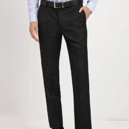 Arrow Grey Regular Fit Texture Trousers-image-89
