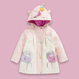 Mothercare Kids Cream & Light Pink Printed Full Sleeves Jacket-image-44