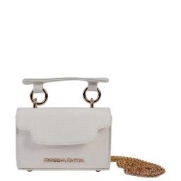 Rossa l'Vita Baguette Micro Snow White Solid Medium Shoulder Handbag-12