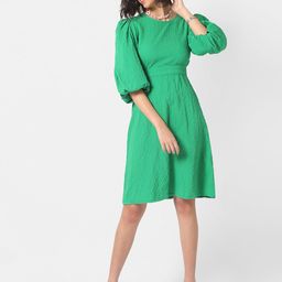 Campus Sutra Green Crepe Dress-picture-17