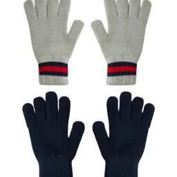 Pantaloons Junior Grey Melange Solid Gloves Set - Pack of 2 (4-8Y)-image-2