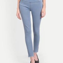 Angelfab Sky Blue Cotton Regular Fit Jeggings-image-94