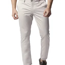 Basics Men Cotton Tapered Fit High-Rise Chinos Trousers-image-81