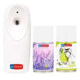 Airdscent Automatic Air Freshener & Refill With Lavender & Refreshing Lime Fragrance 250 ml Each (Pack of 3)-1