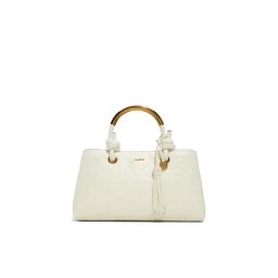 Aldo Yerin White Womens Satchel Bag with Detachable Strap and Keychain-picture-43