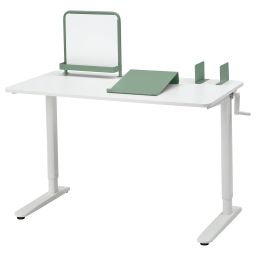 ikea relatera Desk combination sit/stand, white/light grey-green, 117x60 cm-picture-7