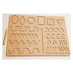 Fingo Brain  Wooden Pattern Tracing Board - Brown-17