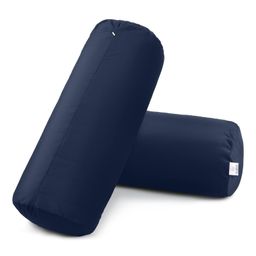 MY ARMOR Micro Fibre Bolster Pillow with Velvet Cover Pack of 2 - Navy Blue-22