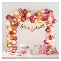 Bubble Trouble Birthday Decoration Items with Burgundy & Peach Balloons - Pack of 53-image-57