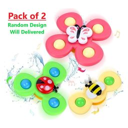 ADKD Spinners Toy Waterproof Suction Cup Spinning Top Rotating For Boys Girls Pack of 2 - (Random Design)-30