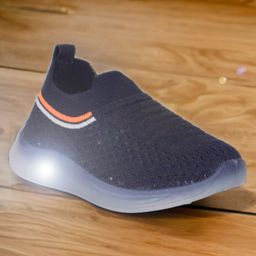 Lil Lollipop Mesh Designed Slip On LED Shoes- Navy Blue-image-92