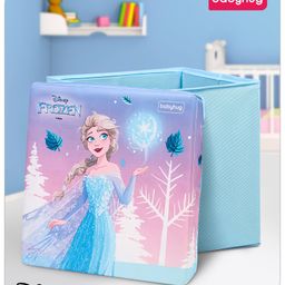 Babyhug Disney Foldable Storage Box with Lid Frozen Theme- Light Blue-24