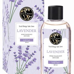 Soul & Scents Lavender Fragrance 300 ml Reed Diffuser Refill with 12 Reed Sticks-77