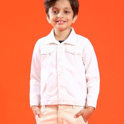 Tales & Stories Full Sleeves Solid Jacket - White-image-23