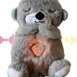 AKN TOYS Glowing Music Otter Education of Sound and Light Soothing Sound Sleep Otter Baby Put to Sleep Music Breathing Teddy Bear(COLOR MAY VARY)-68
