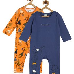 MINI KLUB Pack Of 2 Cotton Full Sleeves Jocker & Boy Printed Rompers - Multi Colour-image-34