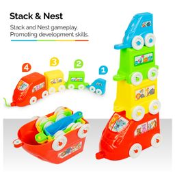 Ratnas 3 in 1 Train Stacker & Pull Along Toy - Multicolor-26