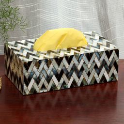DULI Enamel Coated Handmade Tissues and Napkin Holder in MDF Wood for Home Office or Dining Table-12