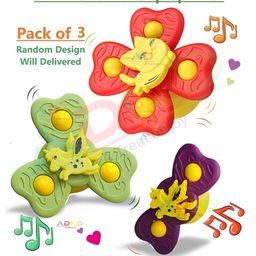 ADKD Animal Spinners Toy Waterproof Suction Cup Spinning Top Rotating For Boys Girls Pack of 3-(Random Design/Color)-4
