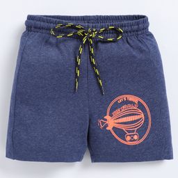 Parrot Crow Cotton Knit Zeppelin Printed Shorts - Denim Blue-image-0