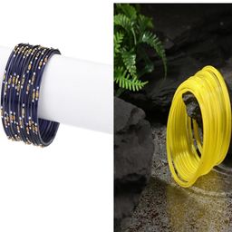 SOMIL Set of 24 Blue Alloy Artificial Stones & Beads Bangles-image-55