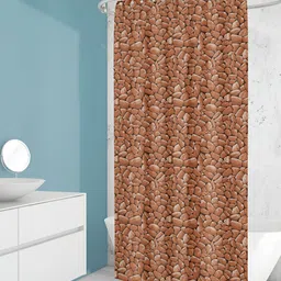 ArtzFolio Brown & Black Geometric Printed Waterproof Shower Curtain-8
