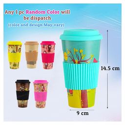 FunBlast Cartoon Design Bamboo Fiber Coffee Mug with Lid  1 Pc Random Color & Print image 3