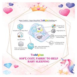 Toddylon Baby Bedding Set Mattress with Net & Nappy Changing Mats  -  Blue image 3