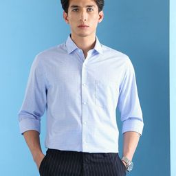 Arrow Men Slim Fit Checked Spread Collar Formal Shirt-picture-24